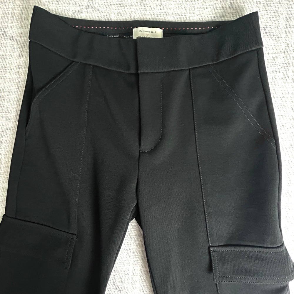 Anthropologie the essential SLIM Black Cargo Ankle Pants Womens Size 2 - Picture 8 of 16